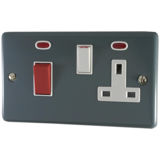 Contour Dark Grey 45 Amp Switch & Socket