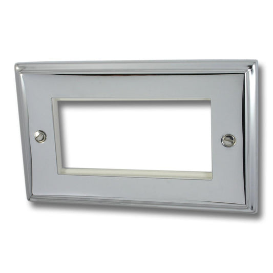 Deco Polished Chrome 2 Gang 4 Module Data Plate