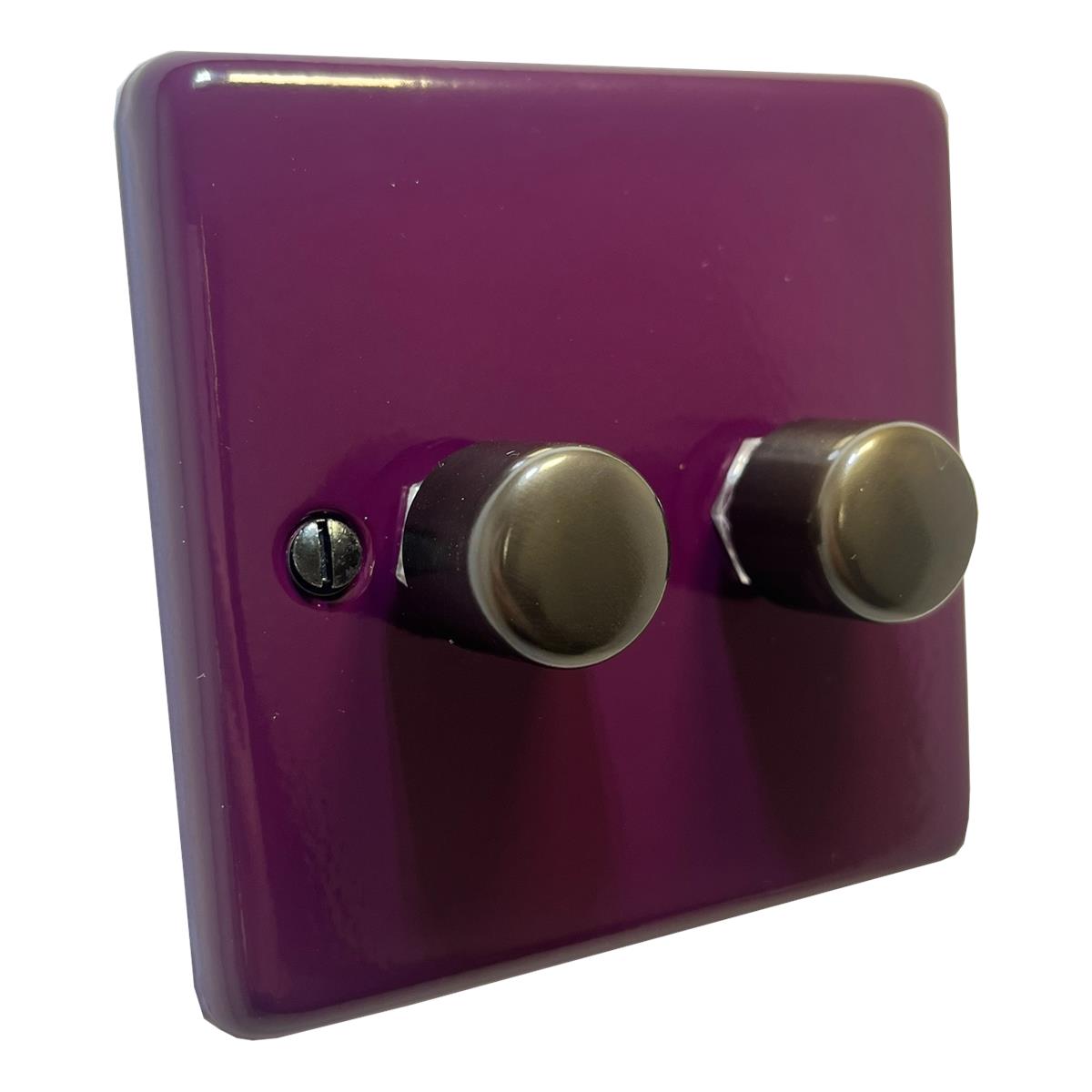 Contour Purple 2 Gang Dimmer LED