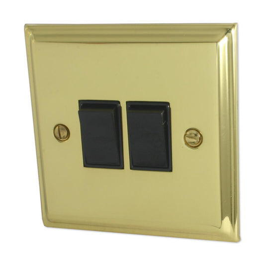 Deco Polished Brass 2 Gang 2 Way Switch