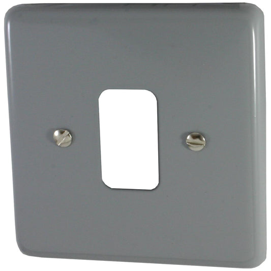 Contour Light Grey 1 Gang 2 Way Grid Plate