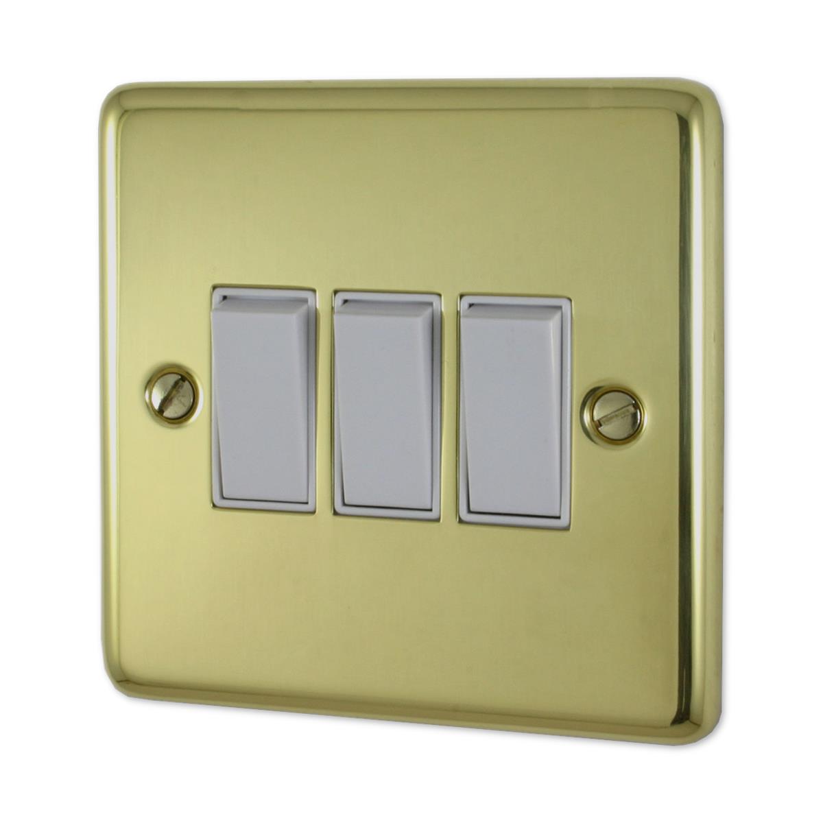 Contour Polished Brass 3 Gang 2 Way Switch