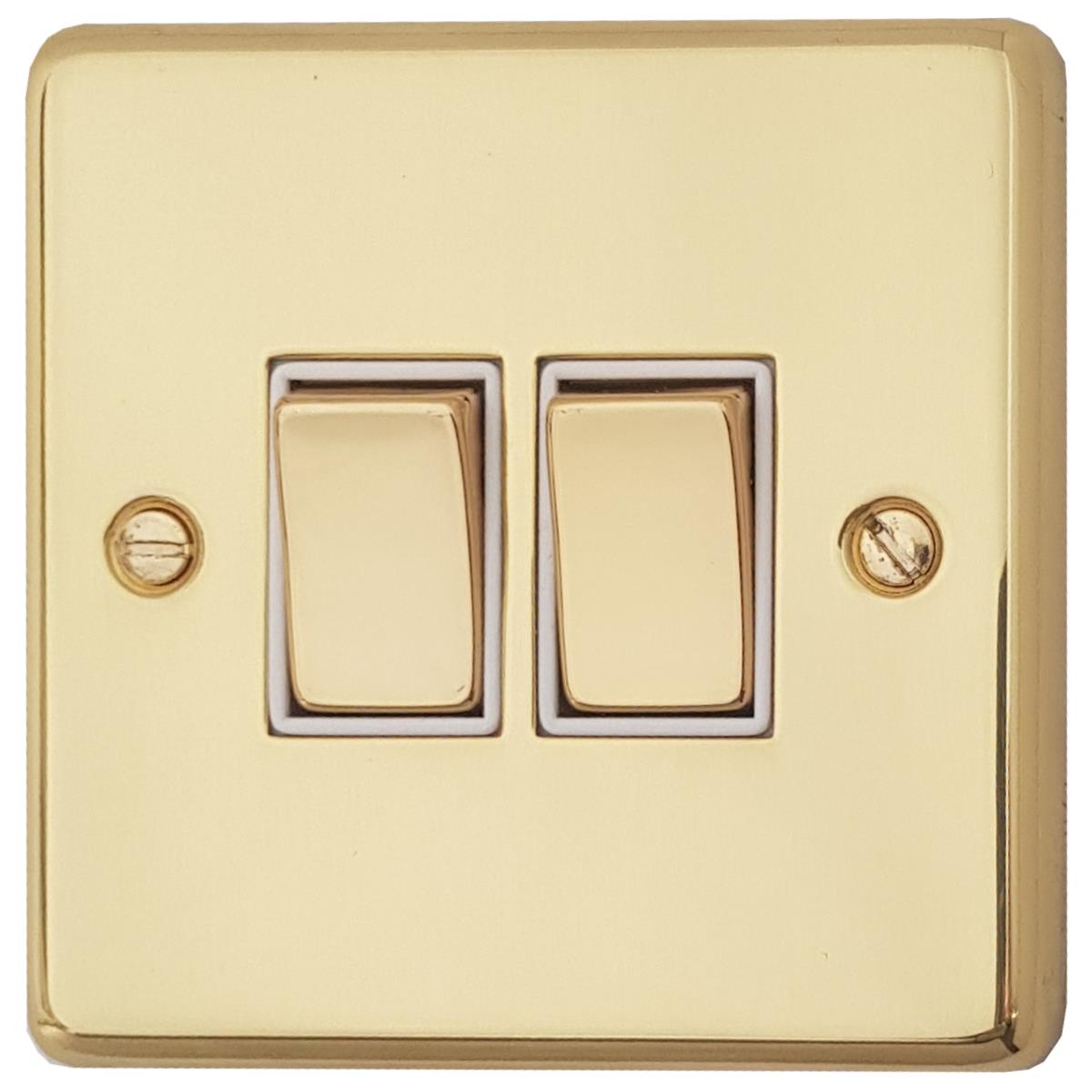 Contour Polished Brass 2 Gang 2 Way Switch