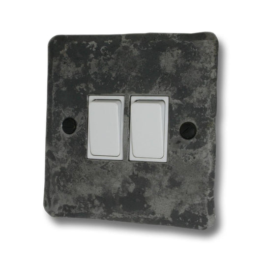 Flat Rustic 2 Gang 2 Way Switch