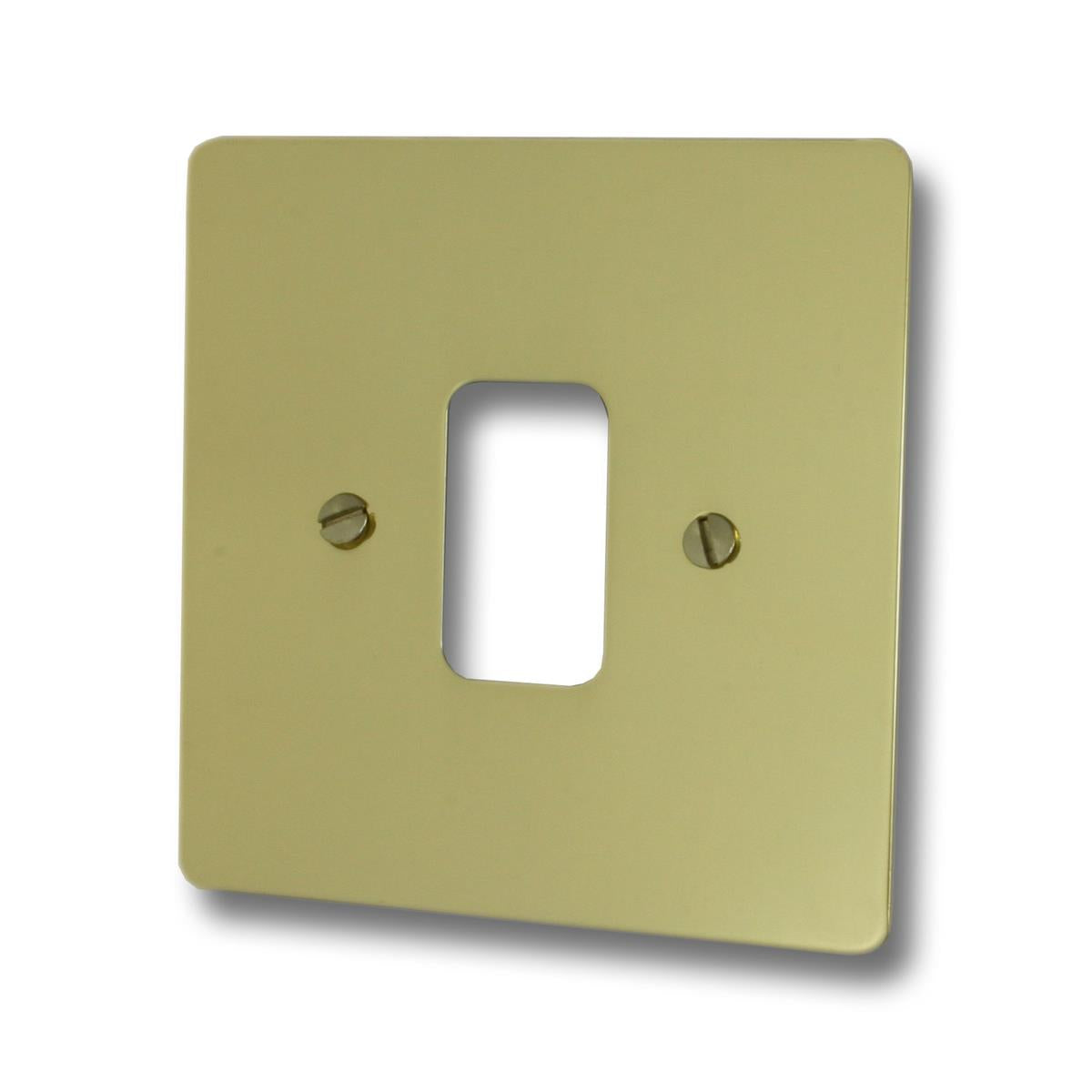 Flat Polished Brass 1 Gang Grid Plate