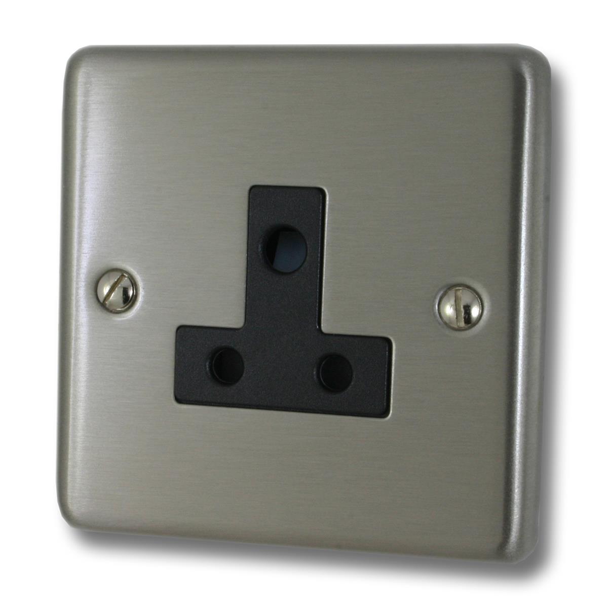 Contour Brushed Steel 5 Amp Socket