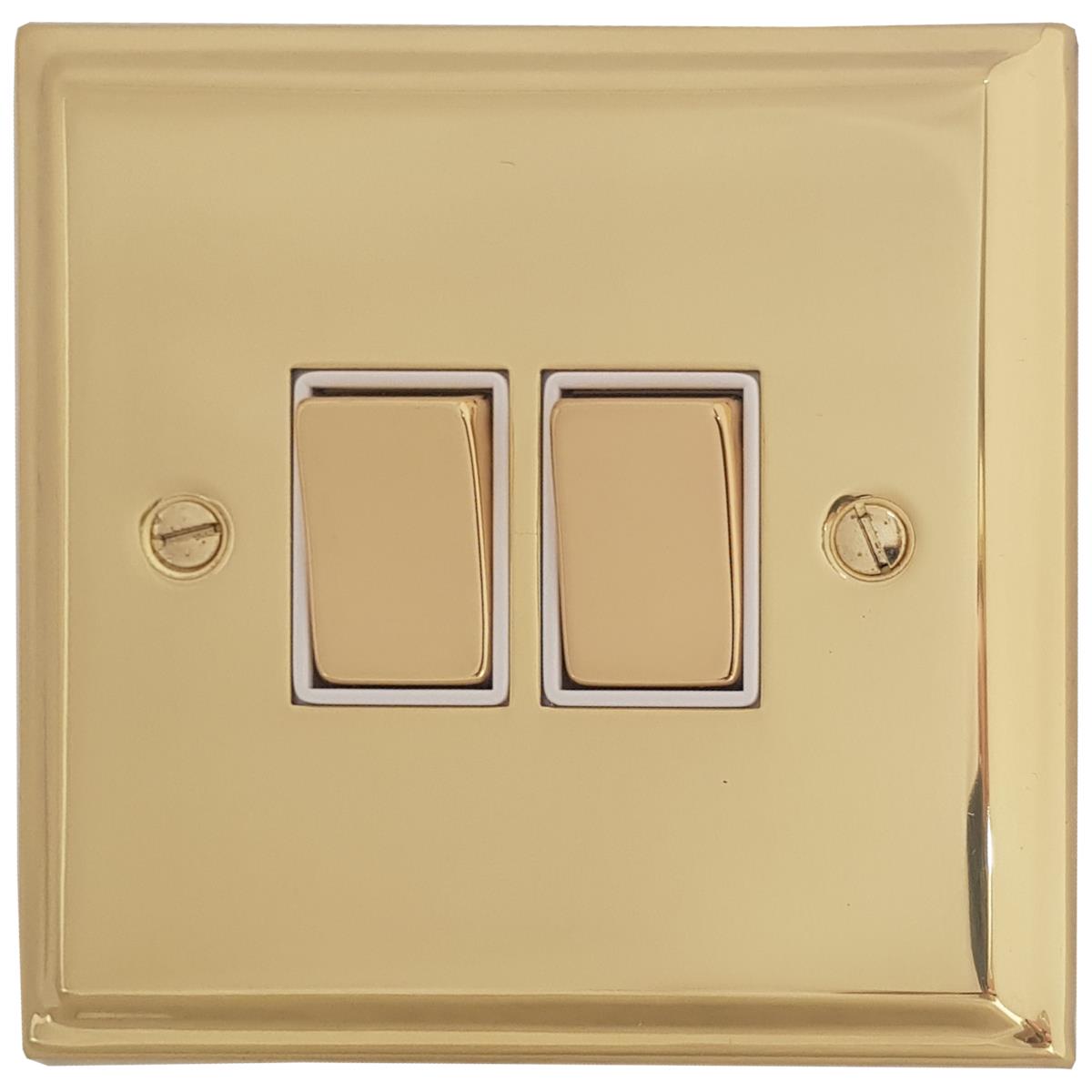 Deco Polished Brass 2 Gang Switch