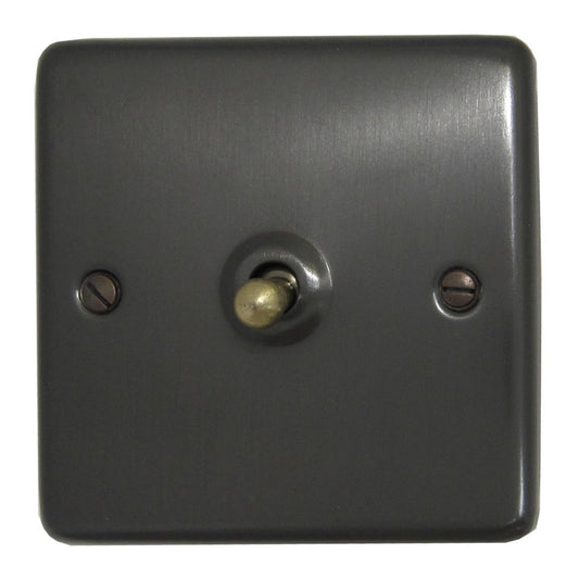 Contour Black Bronze 1 Gang Toggle Switch (Antique Brass Toggle)