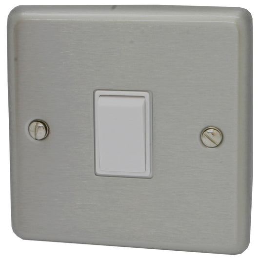 Contour Brushed Steel 1 Gang 2 Way Switch
