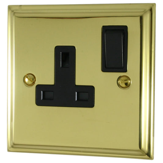 Deco Polished Brass 1 Gang Socket