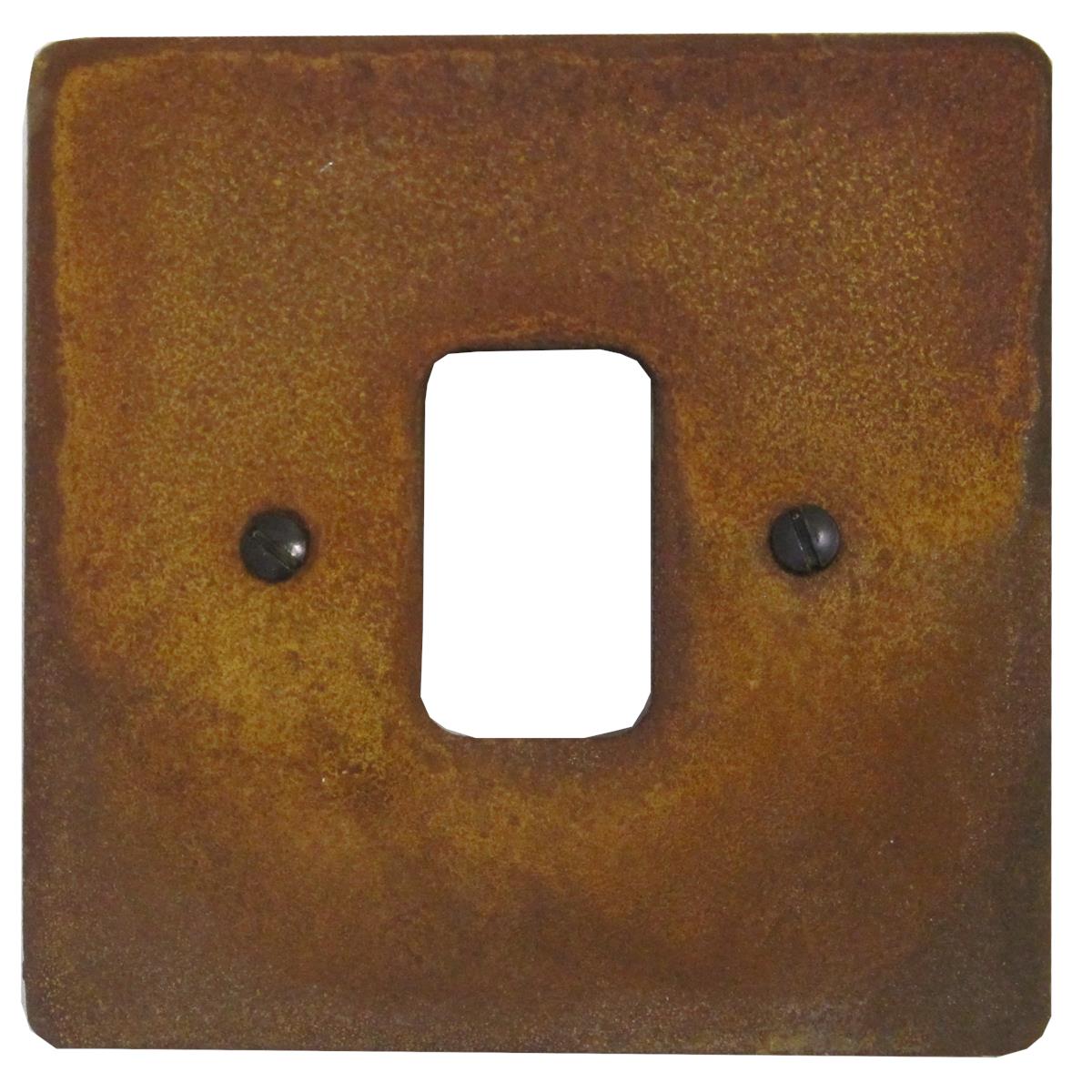 Flat Rust 1 Gang Grid Plate