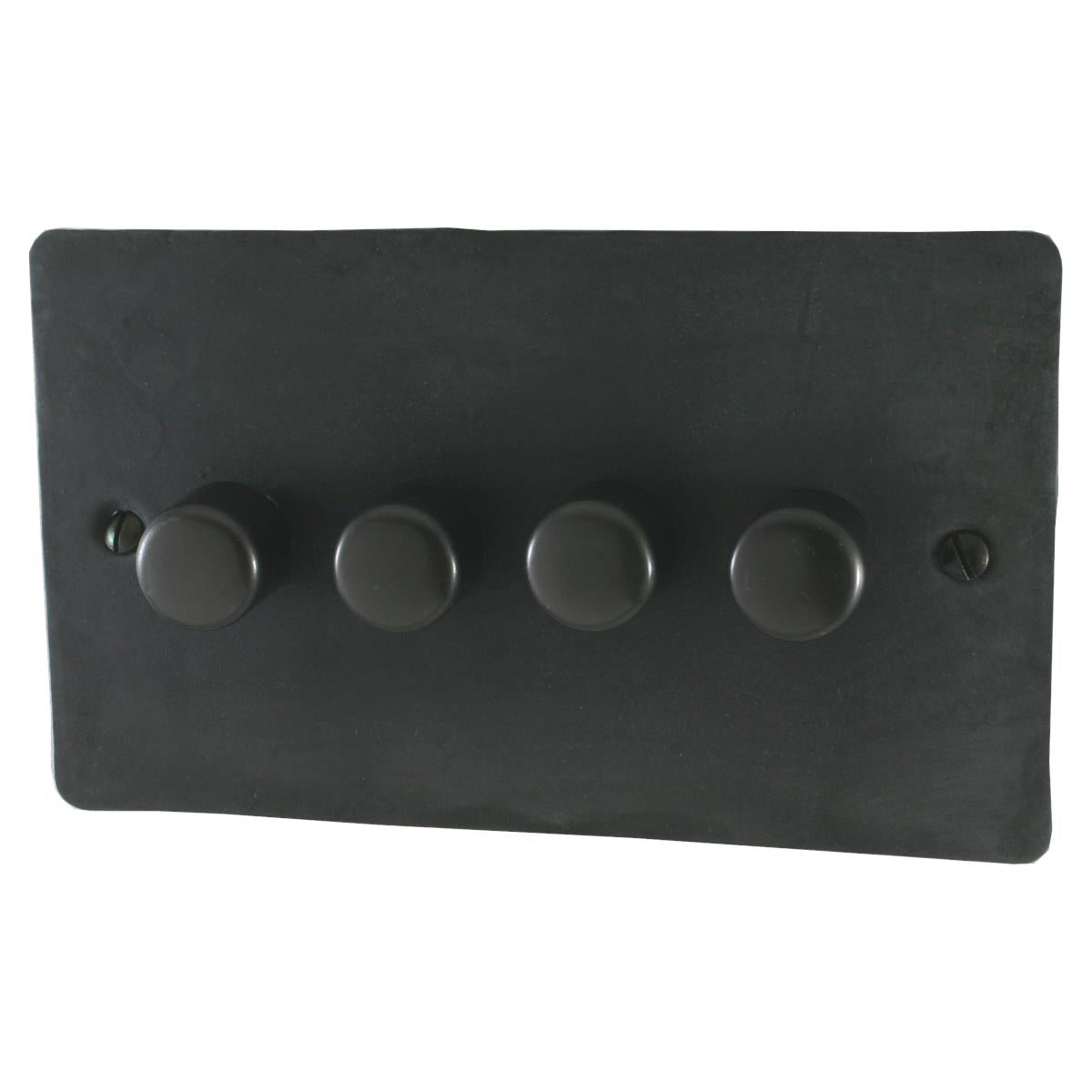 Flat Rustic Pewter 4 Gang LED Dimmer