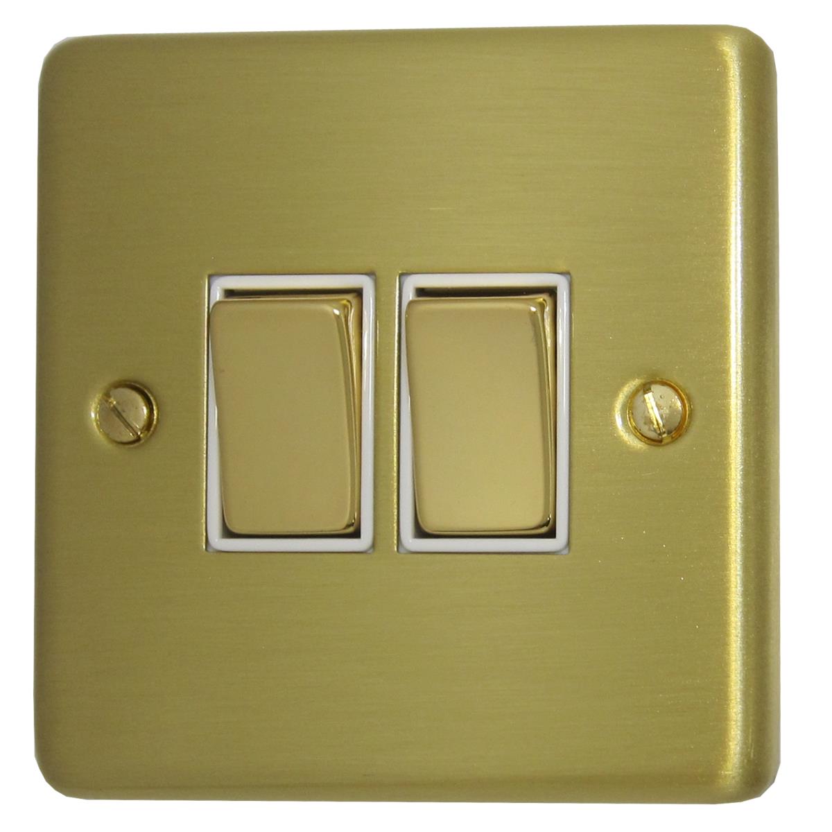 Contour Satin Brass 2 Gang 2 Way Switch