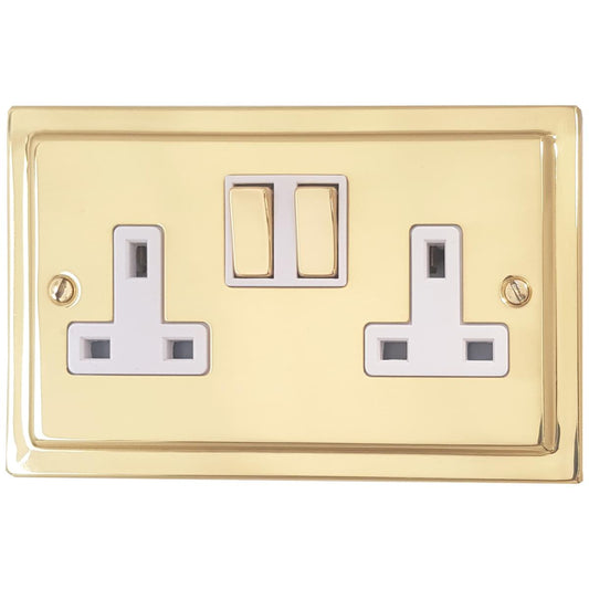 Trimline  Polished Brass  2 Gang Socket