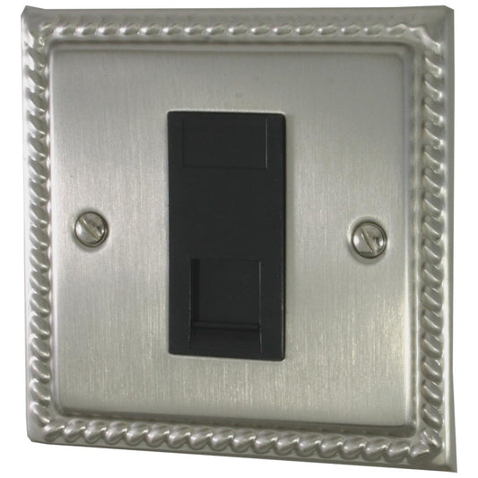 Monarch Satin Nickel 1 Gang Rj45 Socket