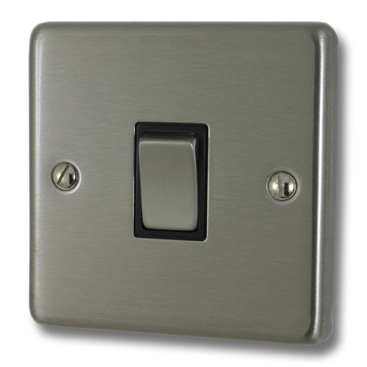 Contour Brushed Steel 1 Gang 2 Way Switch