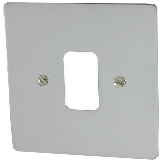 Flat Polished Chrome 1 Gang Grid Plate