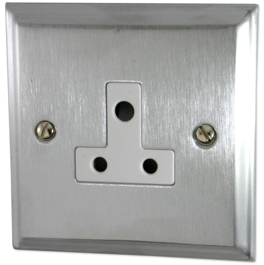 Deco Satin Chrome 5 Amp Socket