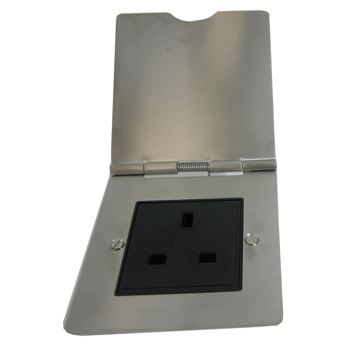 1 Gang 13 Amp Brushed Steel Floor Socket