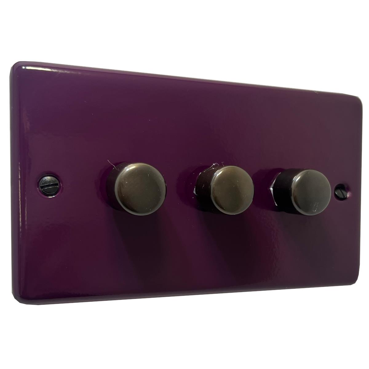 Contour Purple 3 Gang Dimmer LED