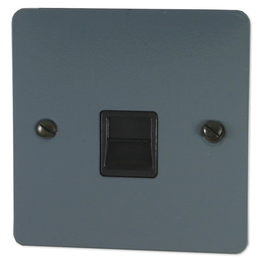 Flat Dark Grey Telephone Primary Socket (Black Insert)