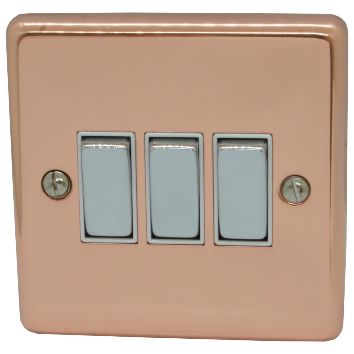 Contour Bright Copper 3 Gang 2 Way Switch