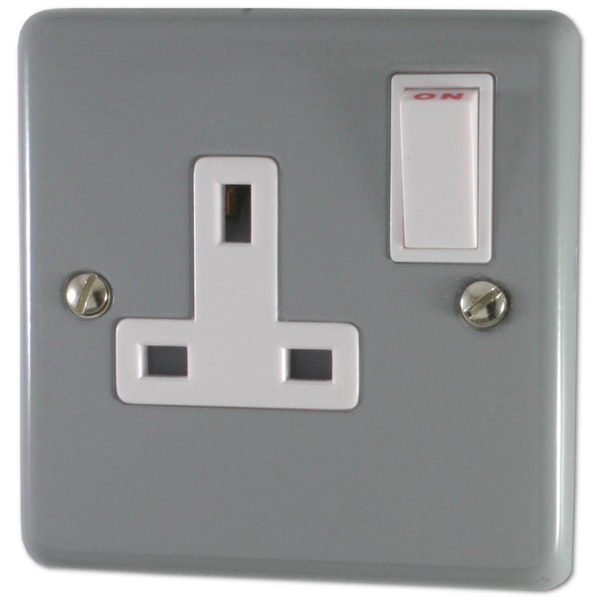 Contour Light Grey 1 Gang Switched Socket