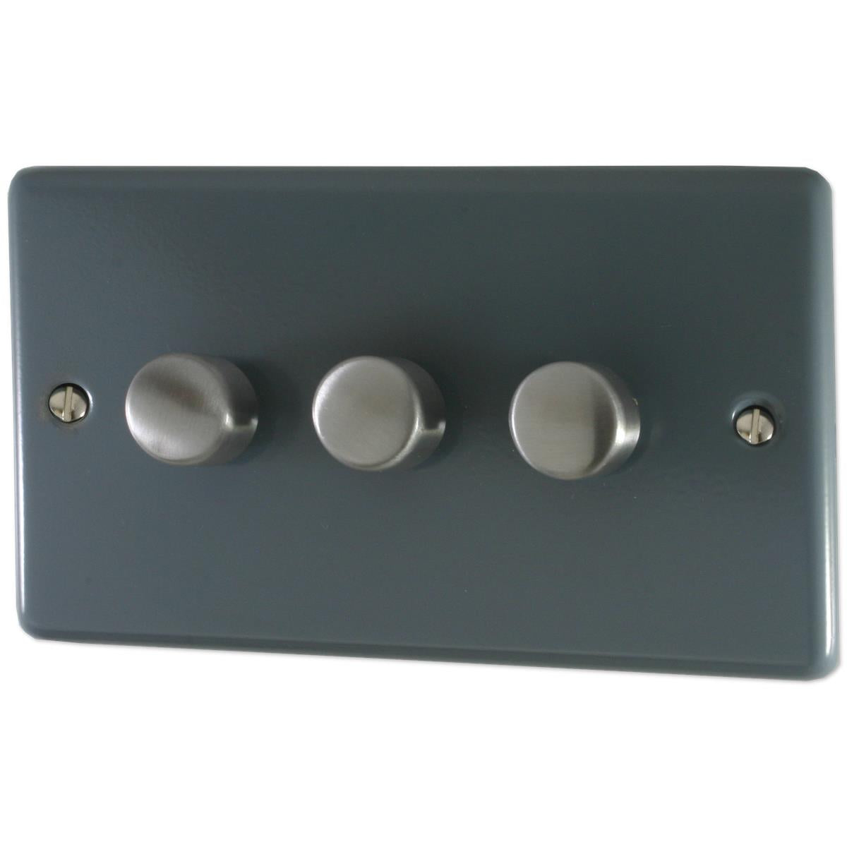 Contour Dark Grey 3 Gang LED Dimmer