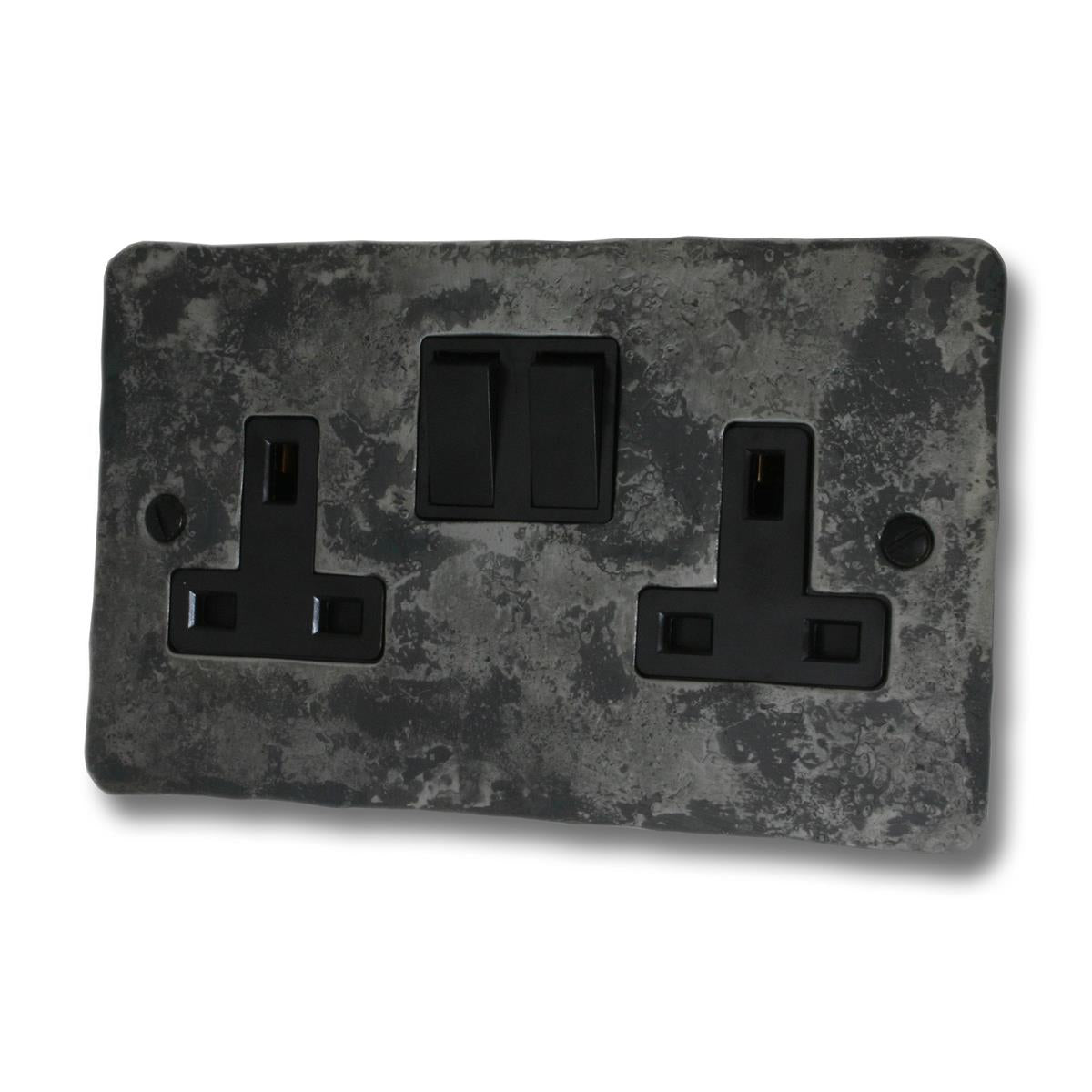 Flat Rustic  2 Gang Socket