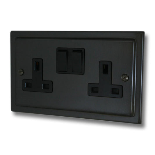 Trimline  Black Bronze  2 Gang Socket