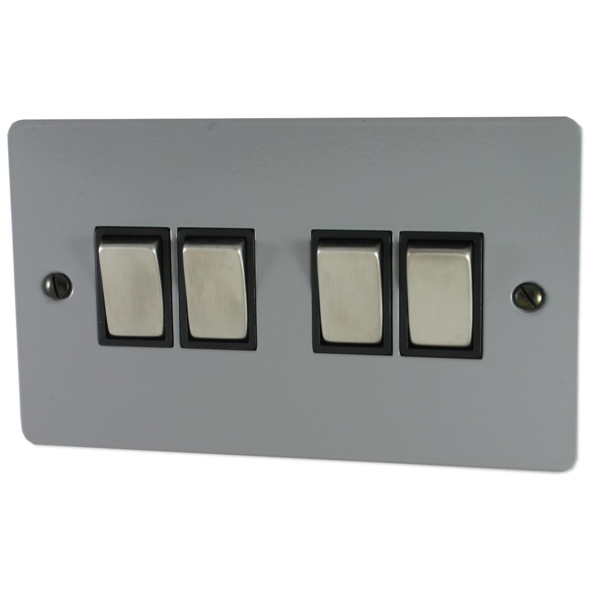 Flat Light Grey 4 Gang 2 Way Switch