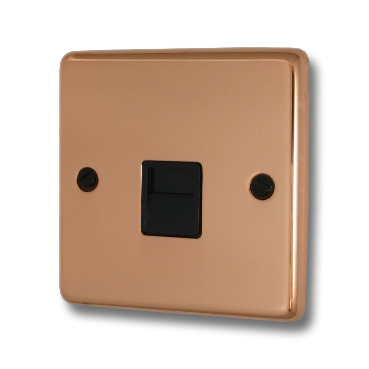 Contour Bright Copper Telephone Primary Socket (Black Insert)