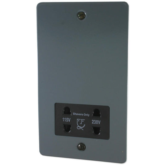 Flat Dark Grey Shaver Socket