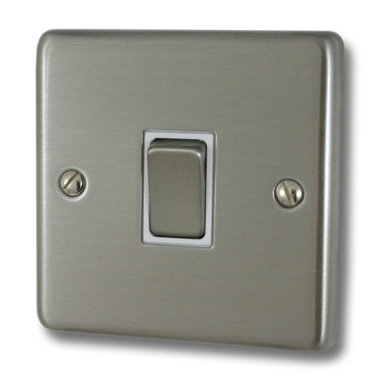 Contour Brushed Steel 1 Gang 2 Way Switch