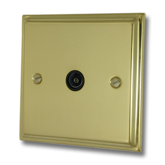 Deco Polished Brass 1 Gang Coax Point