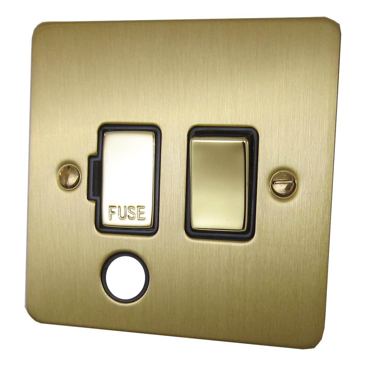 Flat Satin Brass Switch Fused Spur & F/O