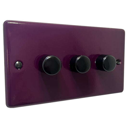 Contour Purple 3 Gang Dimmer LED