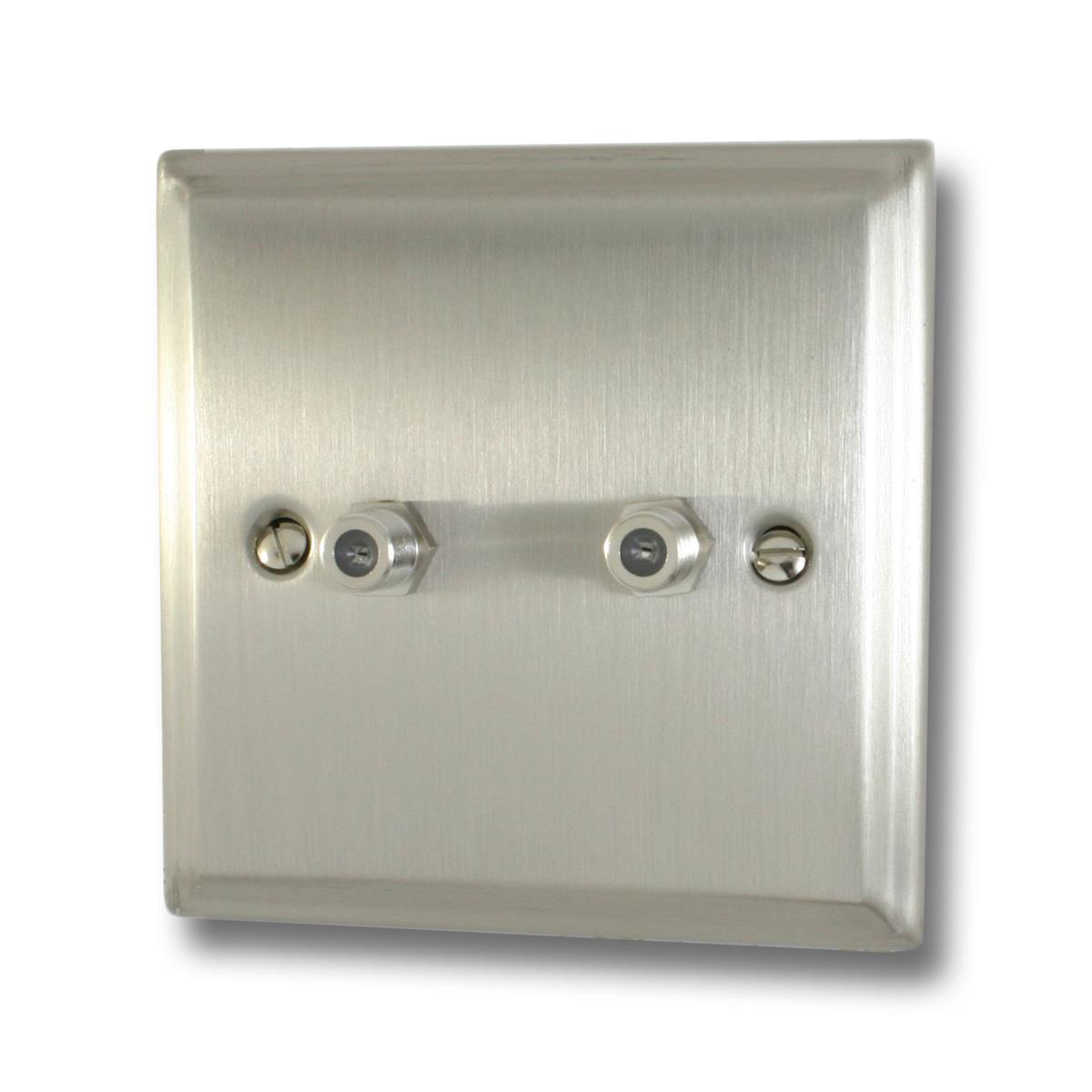 Deco Satin Nickel 2 Gang Satellite Point