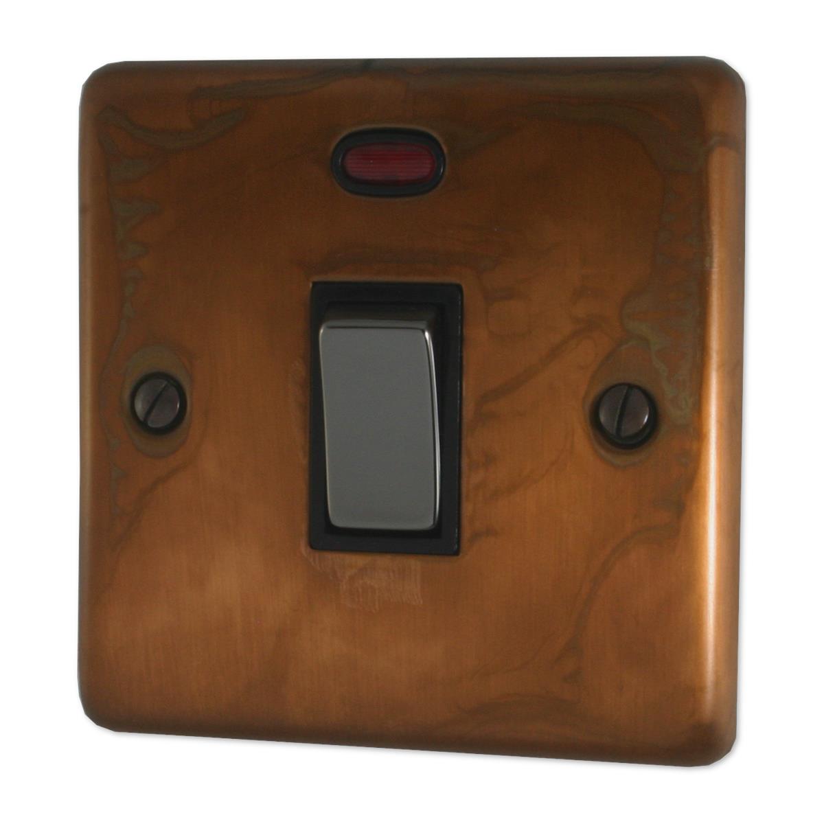 Contour Tarnished Copper 20A Dp Switch + Neon