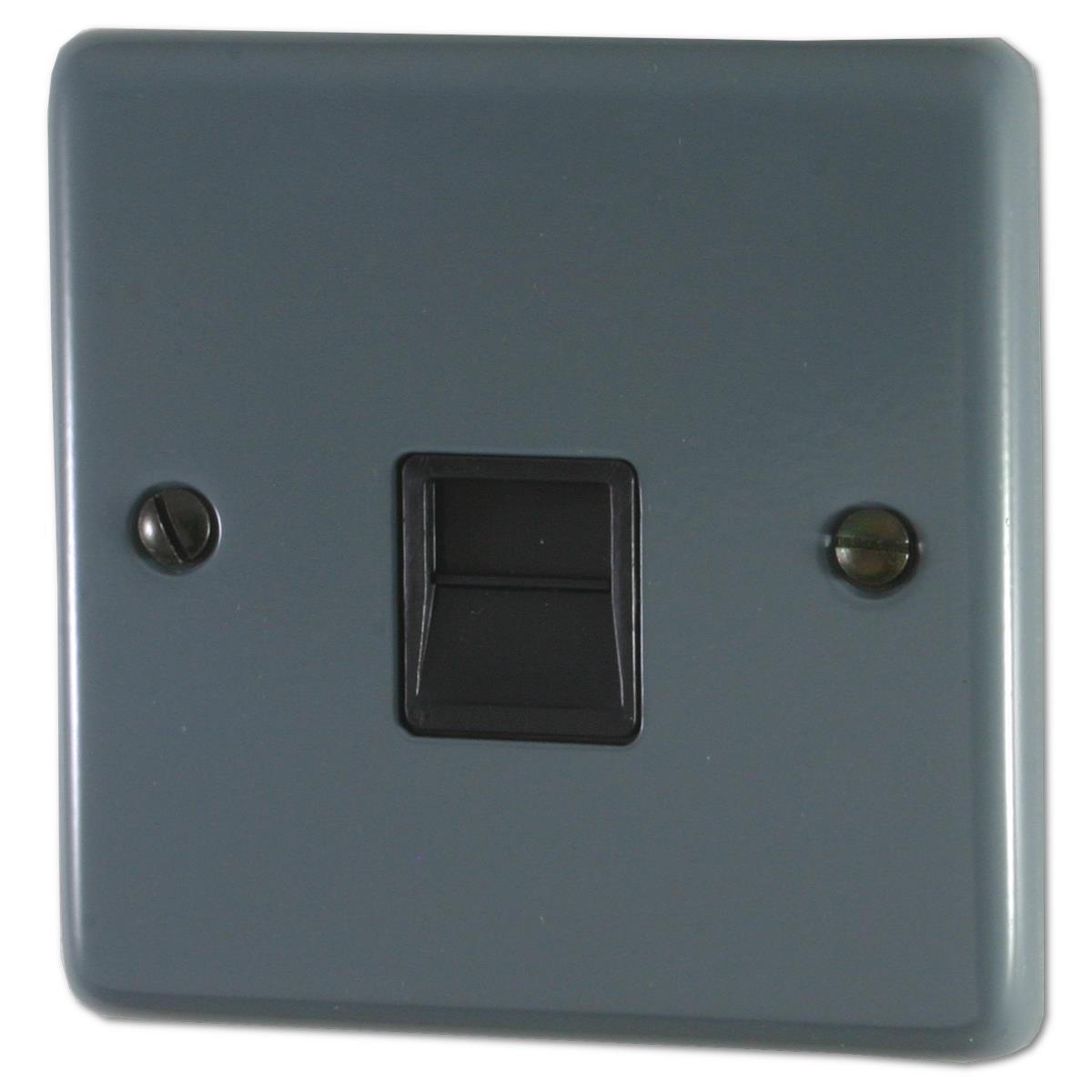 Contour Dark Grey Telephone Secondary Socket (Black Insert)