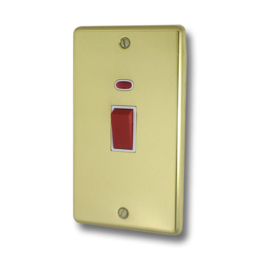 Contour Polished Brass 45 Amp Swt. & Neon L/Plate