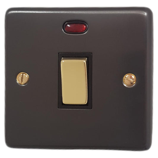 Contour Black Bronze 20A Dp Switch + Neon