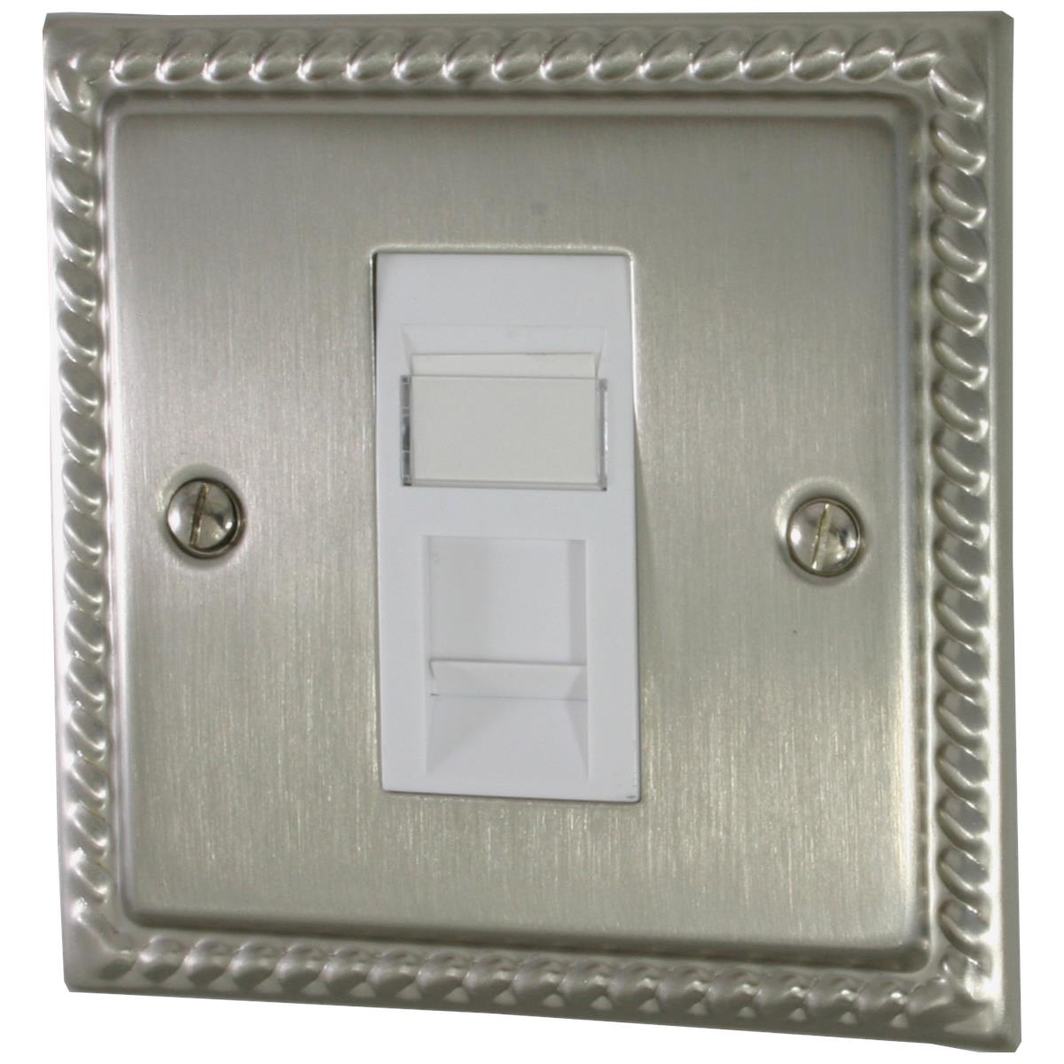 Monarch Satin Nickel 1 Gang Rj45 Socket