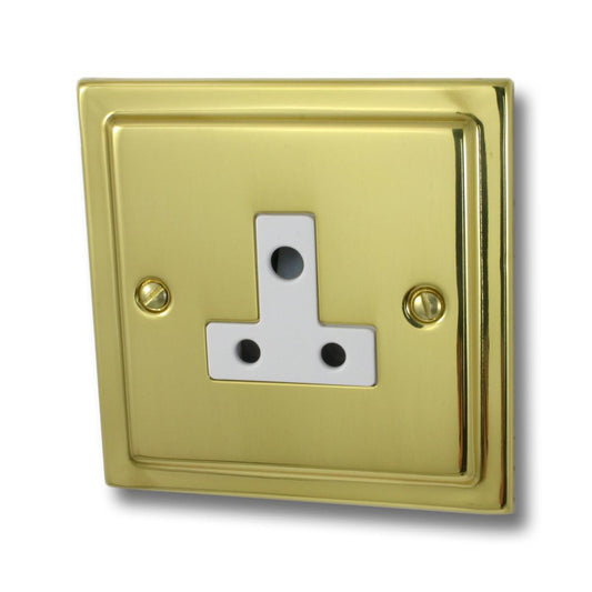 Trimline Polished Brass 5 Amp Socket