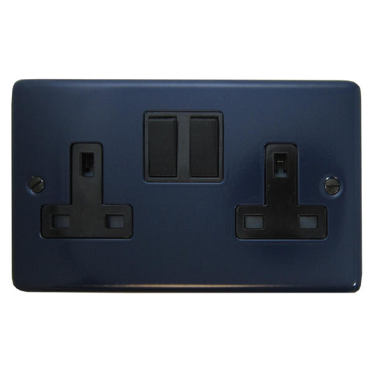 Contour  Blue  2 Gang Socket