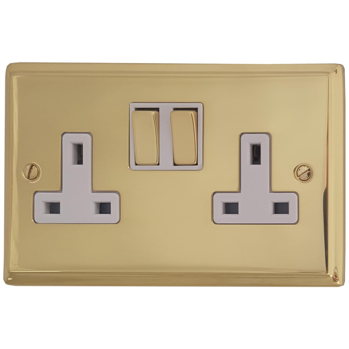 Deco  Polished Brass  2 Gang Socket