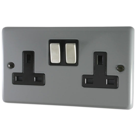 Contour  Light Grey  2 Gang Socket