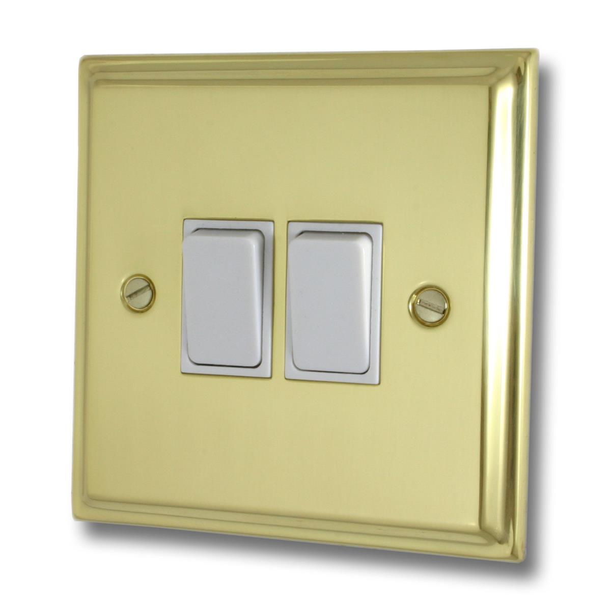 Deco Polished Brass 2 Gang Switch