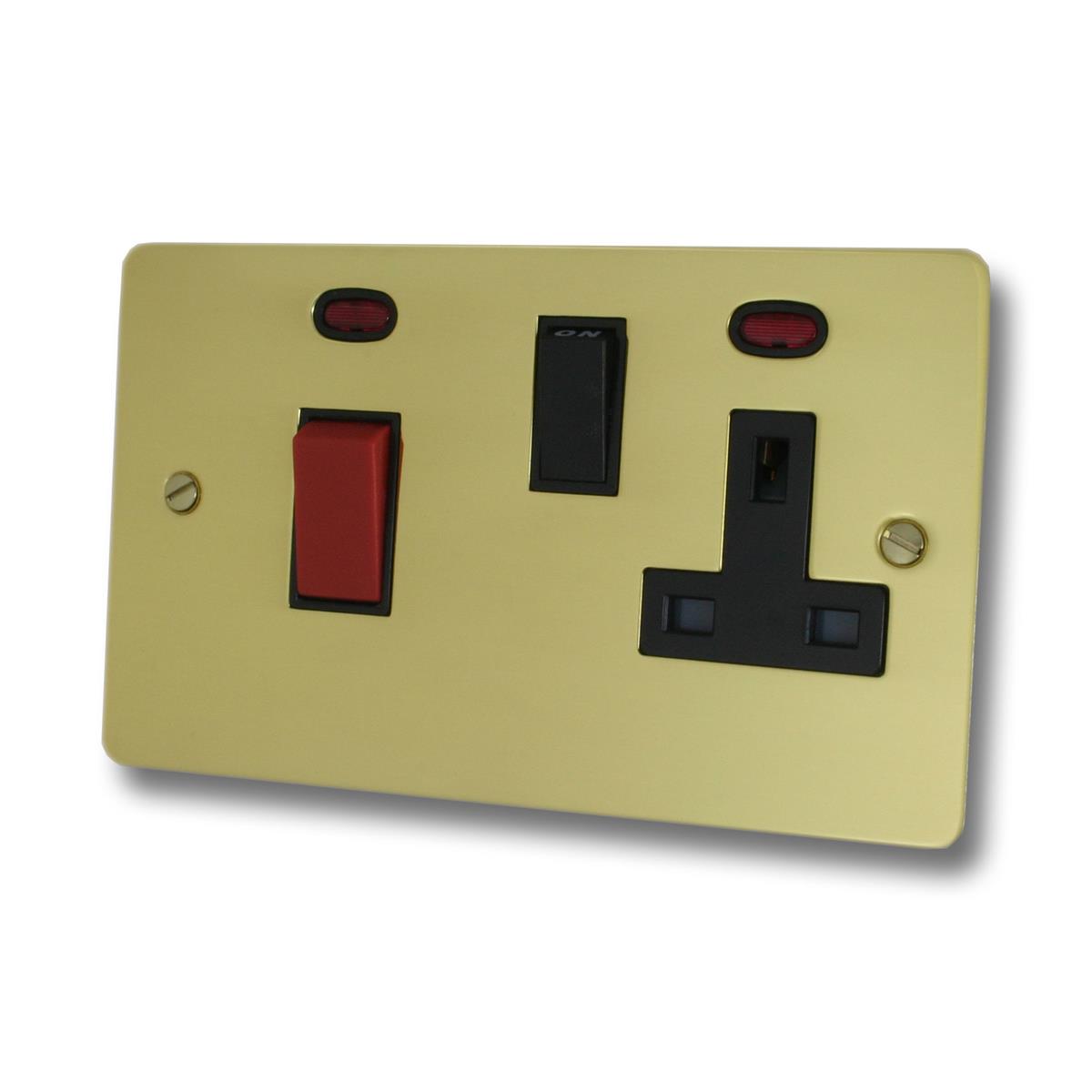 Flat Polished Brass Cooker Socket