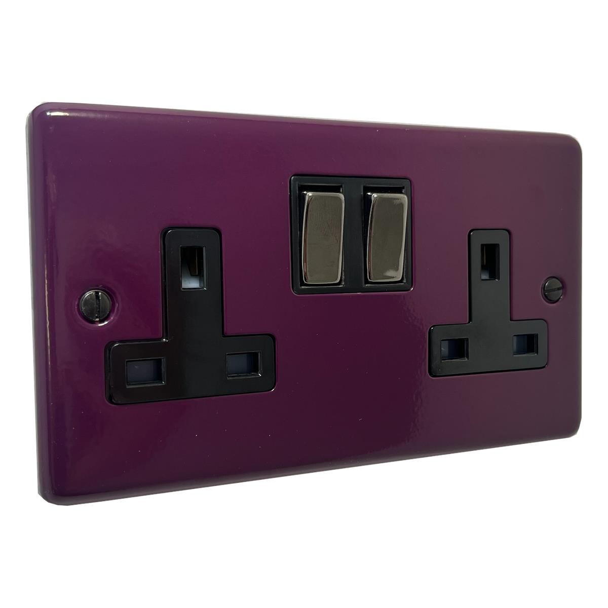 Contour  Purple  2 Gang Socket